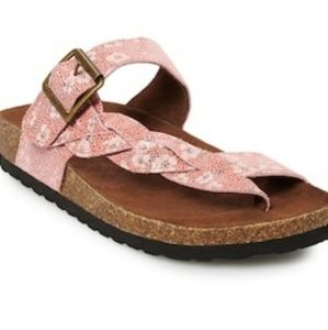 Pink Braided Suede Sandals
